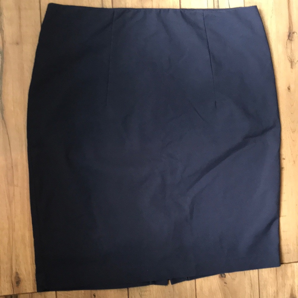 Navy blue high waisted pencil skirt